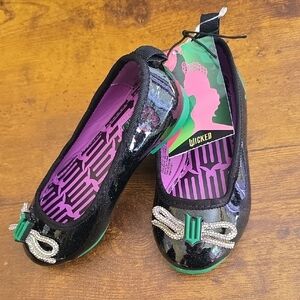 Wicked Black and Green Kids Dress Shoes